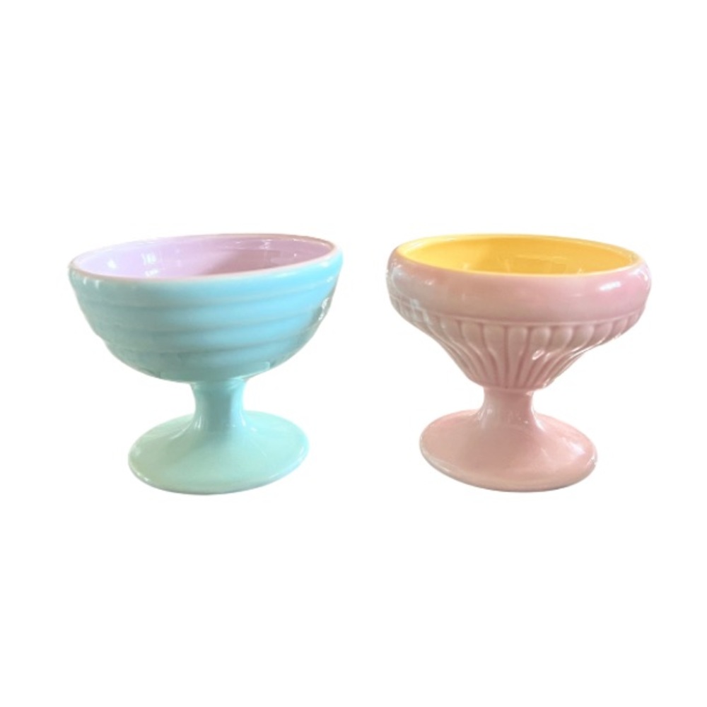 Rosanna Pastel Ceramic Pedestal Ice Cream Bowls